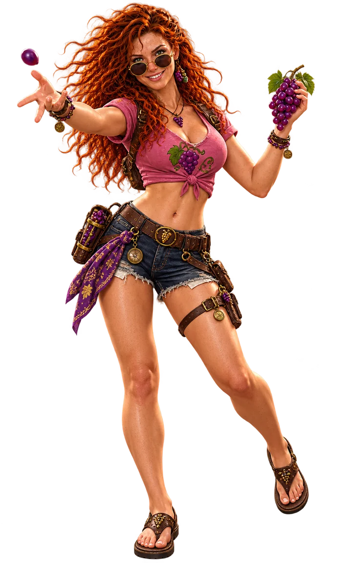Ellie wirft Trauben