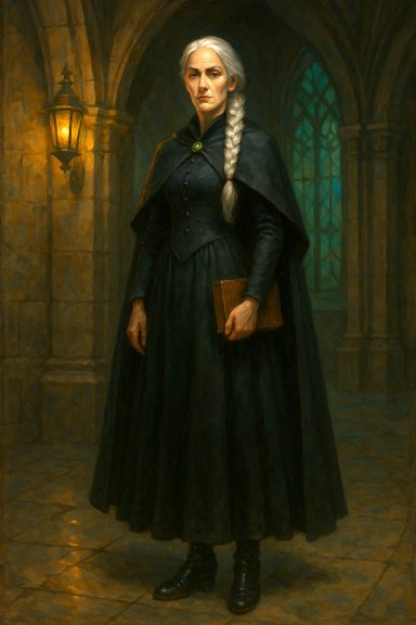 Lady Ophelia in schwarzer Robe